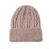 Gorro de Punto de Piel de Conejo Personalizado para Otoño e Invierno, Gorro Casual Unisex que Protege las Orejas, Gorro de Lana Grueso a la Moda