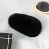 Pinza para el Cabello de Pelo de Conejo Rex Real, Accesorio para el Cabello de Piel, Pinza Grande de Peluche Bb, Horquilla de Pelo de Piel con Estampado de Leopardo, Accesorio para el Cabello de Pinza Lateral, Exquisito