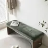 Banco de Madera Maciza de Lujo Ligero Estilo Italiano para Uso en Casa, Banco para Cambiar Zapatos en la Entrada, Banco Sofá para Sala de Estar, Banco al Pie de la Cama en el Dormitorio, Banco Largo con Cojín Suave