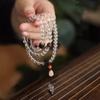 Pulsera de cristal blanco natural 108 cuentas de Buda de madera de agar calabaza de jade Hetian pulsera para mujer al por mayor