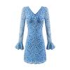 L26126-25 Nuevo Estilo de Verano Estilo Europeo y Americano Sexy Sexy Cuello en V Tirante Cintura Manga Trompeta Falda Corta Vestido