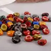 Cuentas Redondas Cepilladas Pintadas a Spray Vintage, Cuentas de Forma Irregular con Agujeros Rectos, Cuentas Acrílicas Teñidas, Cuentas Redondas para Pulseras de Cuentas Sueltas DIY