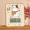 Adorno de Reloj de Paz y Alegría, Decoración de Mostrador de Entrada con Atmósfera de Año Nuevo, Exhibición de Mesa con Reloj Despertador de Calendario Perpetuo, Adorno de Estilo Chino
