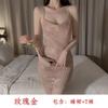 Pijama divertido para postura sexy con cuentas brillantes para discoteca de chica uniforme de seducción conjoined pasión bata de noche sin quitar 6225