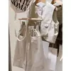 Conjunto de Duas Peças Estiloso Khaki com Colete de Caimento Solto e Calça de Cintura Alta Wide-Leg Versátil para Meninos e Meninas - Nova Moda 2026