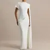 Saia de Cor Sólida Simples de Alta Qualidade Estreita Cobrindo a Cintura e o Quadril Estilo Dama Sexy Vestido Elegante Outono e Inverno Novo Estilo Transfronteiriço