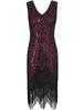 Vestido de Franjas Paetês Anos 1920 para Mulheres, Vestido de Festa Noite Baile, Estilo Europeu e Americano, Disponível na Amazon e Aliexpress