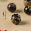 Retro Zen Tradicional Patrimonio Cultural Inmaterial Procesamiento Medicina Tradicional China Cuentas Aromáticas Bronceado Corazón Cinco Elementos Clásicos Cuentas Redondas Negras Cuentas para Manualidades