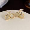 Pendientes de cereza con piedra de ojo de gato, dulces y exquisitos, con broche de plata s925, bonitos y modernos pendientes de viajero frecuente, nuevos y combinables.