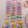 Touca Cartoon para Estudante Conjunto Infantil Grampo Presilha BB Acessórios de Cabelo Fofos para Meninas Touca Joias Binárias Elásticos Infantis