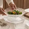Conjunto Criativo de Louça e Pratos de Vidro Canghai de Fábrica Conjunto de Tigelas e Pratos de Luxo Leve Prato Redondo para Frutas Prato para Salada