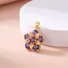 Colar Pulseira Pingente Cruz Colorida Flor DIY Acessórios de Joia Estilo Fresco Luxo Leve Acessórios de Cobre Banhado a Ouro para Mulheres
