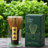 Set de batidor de matcha, Set de té de bambú morado, Bol de matcha, Soporte para batidor, Pincel de matcha, Herramientas para la preparación del té, Batidor de 100 puntas