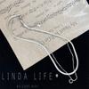 Collar de cadena de hueso de serpiente de acero de titanio para mujer, moda de estilo europeo y americano, cadena de clavícula de estilo frío simple, collar popular de estilo Net red ins para mujer
