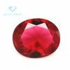 Anillo de cristal rosa rojo ovalado con forma de huevo y piedra desnuda, artificial, con fondo puntiagudo, venta al por mayor de fábrica