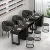 Conjunto de Mesa e Cadeira para Manicure Estilo Creme, Simples e Econômico, Individual e Duplo, Luxo Leve Popular Ins, Mesa de Manicure Multifuncional