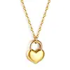 Collar de acero inoxidable INS al por mayor Moda europea y americana Joker Diario para ir al trabajo Candado de amor dorado Collar transfronterizo para mujer