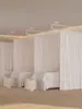 Cortina Partición Sencilla para Salón de Belleza, Cortina de Gasa para Centro de Bienestar, Cortina de Tirar con Barra Larga de Soporte en Forma de U, Cortina de Privacidad para Camilla de Belleza