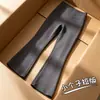 Calça de yoga, levemente flare, comprimento cropped, adequada para baixinhas, cintura alta, com efeito empina bumbum, modeladora e projetada para evitar marcas incômodas durante o exercício.; disponível em tamanhos grandes