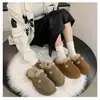 Sapatos femininos Birkenstock de sola grossa, bico fechado, fofos, estilo meio chinelo, novo estilo de inverno 2026, forrados com fleece, quentes, botas de neve Birkenstock, sapatos de algodão