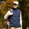 Chaleco de Algodón Relleno para Hombre Otoño Invierno Nuevo Estilo Talla Grande Holgado de Marca de Moda Versátil Ropa de Algodón Negra Chaleco Chaqueta