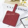 Espejo de Mano con Mango de Pedrería Transfronterizo Espejo de Maquillaje Cuadrado Incrustado Creativo Espejo de Belleza Portátil de una Cara Espejo de Mano