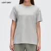 Top Casual de Manga Corta Redondo Simple Holgado de Lyocell para Mujer Ropa para Correr Fitness Yoga Camiseta D26088
