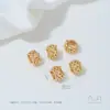 Cuentas Separadoras al por Mayor Plata Chapada en Oro de 14K con Circonia Agujero Grande Separador de Cristal para Pulsera de Hilo DIY Joyería Cuentas Sueltas