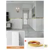Adesivo de Parede Mármore Azulejo Imitação Rodapé Autoadesivo Papel de Parede Borda de Parede Sala de Estar Decoração de Lambril Adesivo Impermeável Banheiro