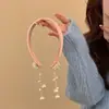 Sob as Folhas de Bodhi ~ Tiara de Cabeça com Borla de Veludo Verde Estilo Chinês Tiara de Cabeça com Borla Miaojiang Dispositivo de Prender Cabelo de Alto Padrão Estilo Chinês