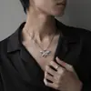 Collar de Águila Voladora de Zirconia para Hombres, Accesorio de Cuello Versátil para Mujeres, Accesorio Personalizado de Hip-Hop Punk de Moda, Collar de Moda de Lujo Ligero