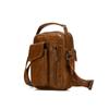 Bolsa de Ombro Transversal de Couro Genuíno para Homens, Couro de Vaca de Primeira Camada, Bolsa Transversal Clássica, Bolsa Casual Simples e Sofisticada para o Dia a Dia