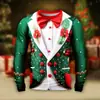 Europa y Estados Unidos 2024 transfronterizo nuevo Navidad Halloween impresión digital 3D moda para hombres y mujeres suéter de cuello redondo COS