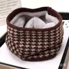 Cuello Calentador Grueso Estiloso de Lana con Estampado de Espiga Casual para Otoño e Invierno, Protector de Cuello a Prueba de Viento y Frío, Cuello Falso de Chaqueta de Plumas, Bufanda Cálida