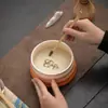 Conjunto de Chá Matcha Cerâmico Degradê Estilo Japonês com Quatro Peças, Incluindo Batedor de Matcha, Tigela de Chá e Batedor de Chá, Inspirado na Cultura do Chá da Dinastia Song
