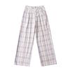 Sesión de fotos callejera de moda, pantalones holgados a cuadros distintivos para mujer, otoño nuevo, pantalones casuales de pierna ancha con contraste que combinan con todo, pantalones casuales que fregan el suelo.