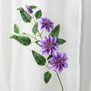 Clemátide doble francesa, flor artificial, material para el hogar, boda, grandes adornos de flores falsas, flores decorativas, flores de seda, venta al por mayor