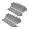 Suministro Exclusivo Transfronterizo de Calcetines Deportivos para Correr para Hombres y Mujeres, Absorbentes de Sudor, Transpirables, con Suela de Toalla, Calcetines Tobilleros Negros y Blancos Grises