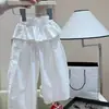 [Colección de Verano] 2026 Pantalones para Niñas con Dobladillo Fruncido Divertido Anti-Mosquitos Estilo Coreano Versátil Moda Casual Pantalones Largos