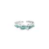 Diseño Original de Nicho Esmalte Azul Hielo Lava Pegamento Anillos de Pareja Estilo Frío Ajustables de Lujo Accesible para Hombres y Mujeres