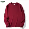 Camiseta de Manga Larga Estilo Americano Nueva para Otoño/Invierno 2026 para Hombres y Mujeres, Camiseta Base de Algodón Puro, Sudadera Blanca de Cuello Redondo, Estilo Básico