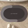 Tapete Simples Oval de Terra de Diatomáceas para Banheiro e Entrada de Lavatório, Tapete de Pé Absorvente de Água Antiderrapante para Entrada, Tapete de Piso para Venda por Atacado