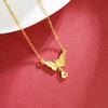 Collar de Oro Arena de Vietnam para Mujer, Versátil, Lujo Ligero, Vintage, Cadena para Clavícula, Borla de Mariposa, Joyería Duradera Chapada en Oro