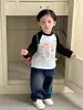 Roupa Infantil Inco Camiseta Raglan para Meninos Manga Longa Primavera 2026 Nova Estilosa Roupa Infantil Masculina Classe A