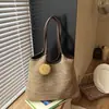 Bolsa Versátil Casual de Verano para Vacaciones Transfronteriza 2026 Tejida para Viajes Diarios Moda Simple Bolso de Hombro o Axila Tote