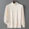 Suéter de Cuello Alto Nuevo para Hombre Otoño e Invierno Andy Terciopelo Tejido Pulóver Manga Larga Casual Capa Base Talla Grande Transfronterizo