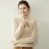 Suéter de Cachemira para Mujer, Cuello Alto con Media Cremallera, Corte Holgado, Nuevo Tejido de Lana Otoño e Invierno, Top Grueso de Capa Base