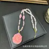 Nova Corrente de Suéter com Flor de Peônia Estilo Chinês Incrustada, Acessório Versátil Feito à Mão, Colar de Luxo de Nicho, Fornecimento Direto do Fabricante