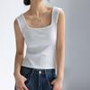 Camisola de Gola Quadrada Feminina Primavera e Verão 2025 Explosiva Slim-fit Roupa Íntima Fio Externo Top de Alça Fina de Alta Qualidade em Formato I