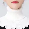 Gola Falsa Feminina Estilo Coreano Versátil Gola Alta Cachecol Proteção para o Pescoço Gola Falsa Nova Outono e Inverno À Prova de Vento Tricô Gola Quente